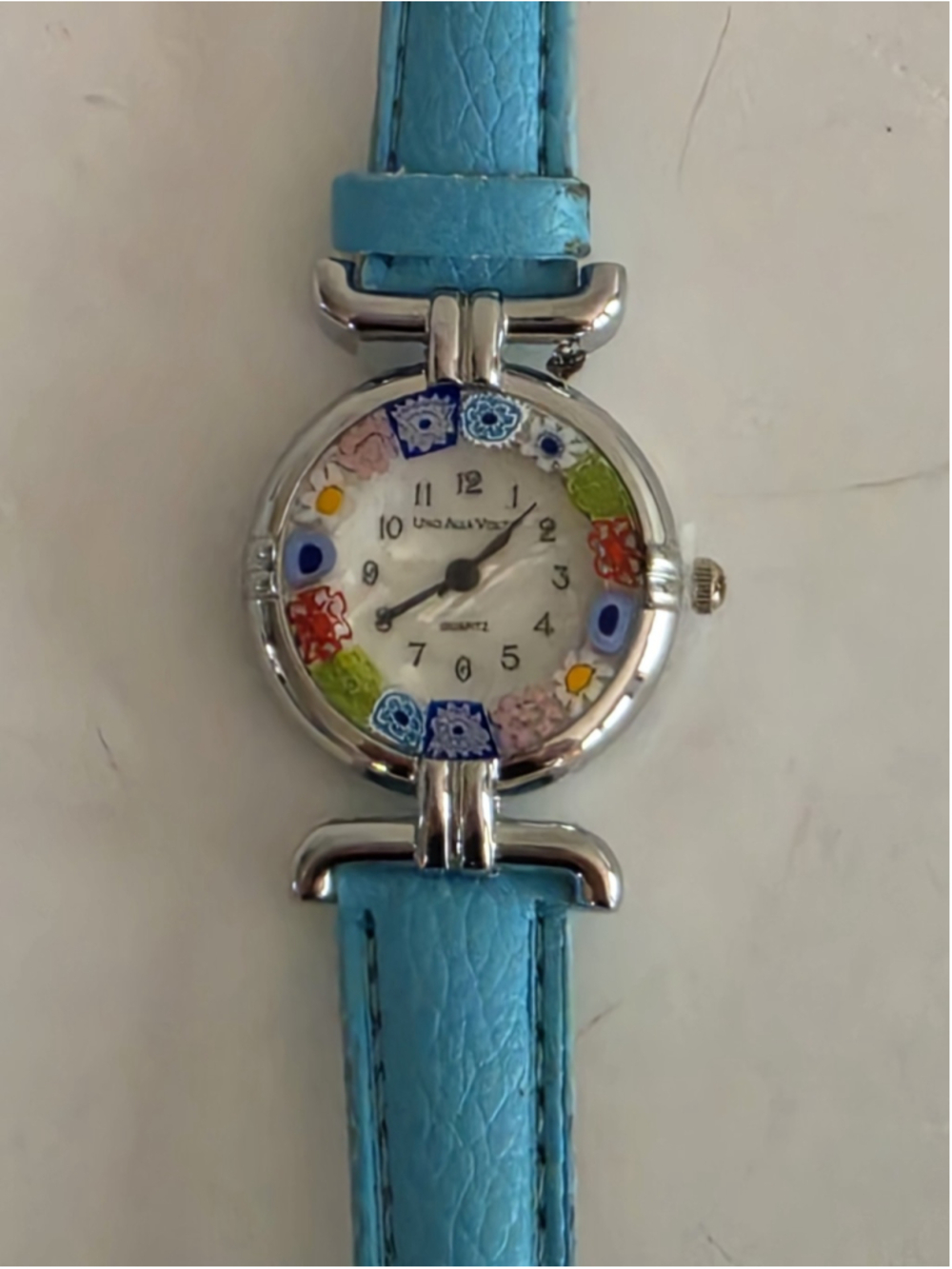 Uno Alla Volta / Glass of Venice Murano Glass Millefiori Watch – Light Blue... - Picture 2 of 7